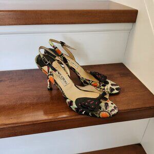 Jimmy Choo butterfly detail slingback heel sandals women's size 38